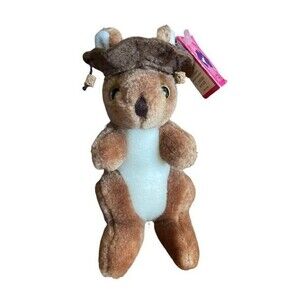 VINTAGE 1990s Cutest Ever Stuffed Plush Womba w/ Tags Sporting a Cork Fling Hat